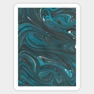 Blue Swirl Paper Marbling Sticker